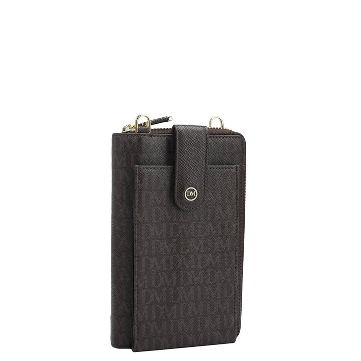 Monoram Leather Crossbody - Chocolate