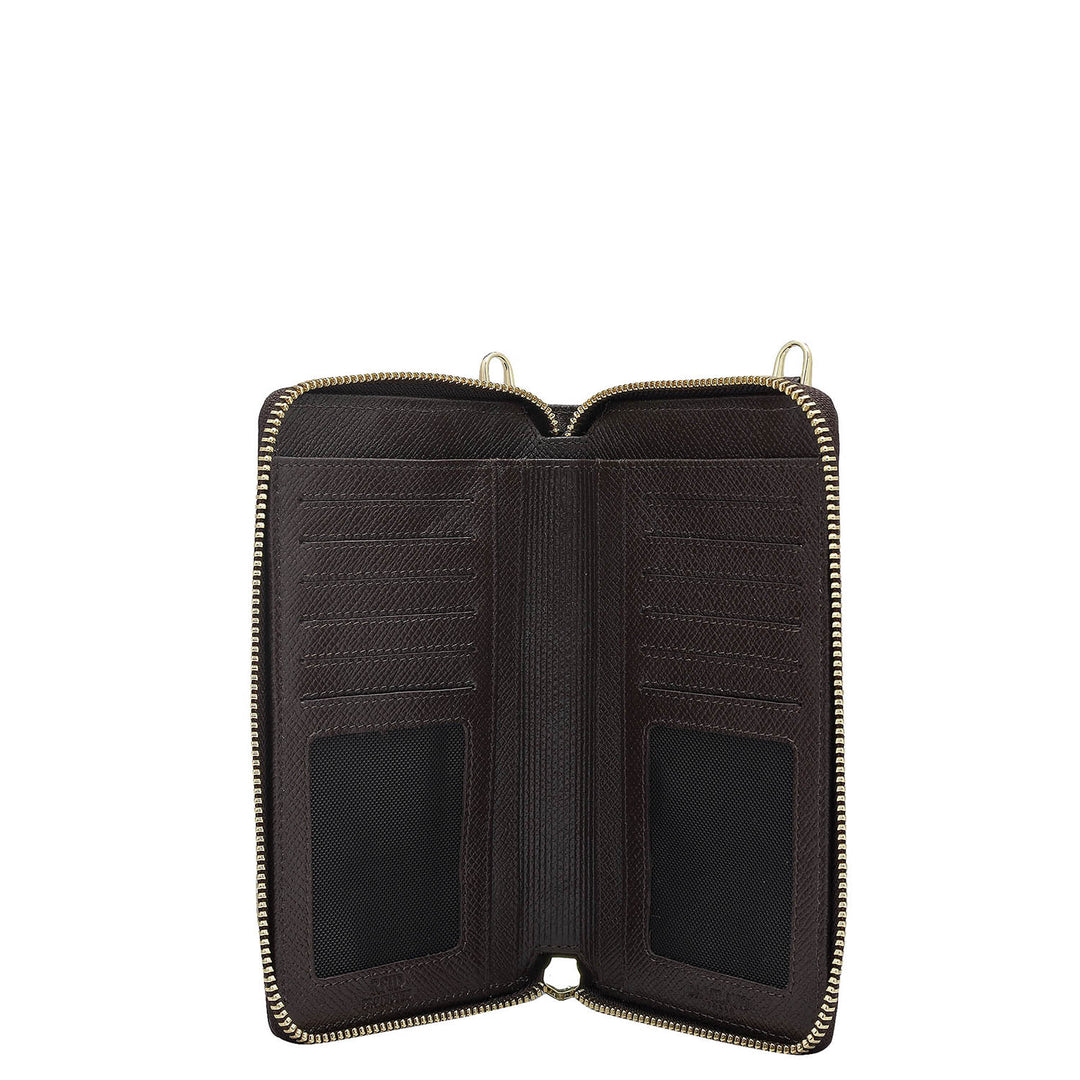 Monoram Leather Crossbody - Chocolate