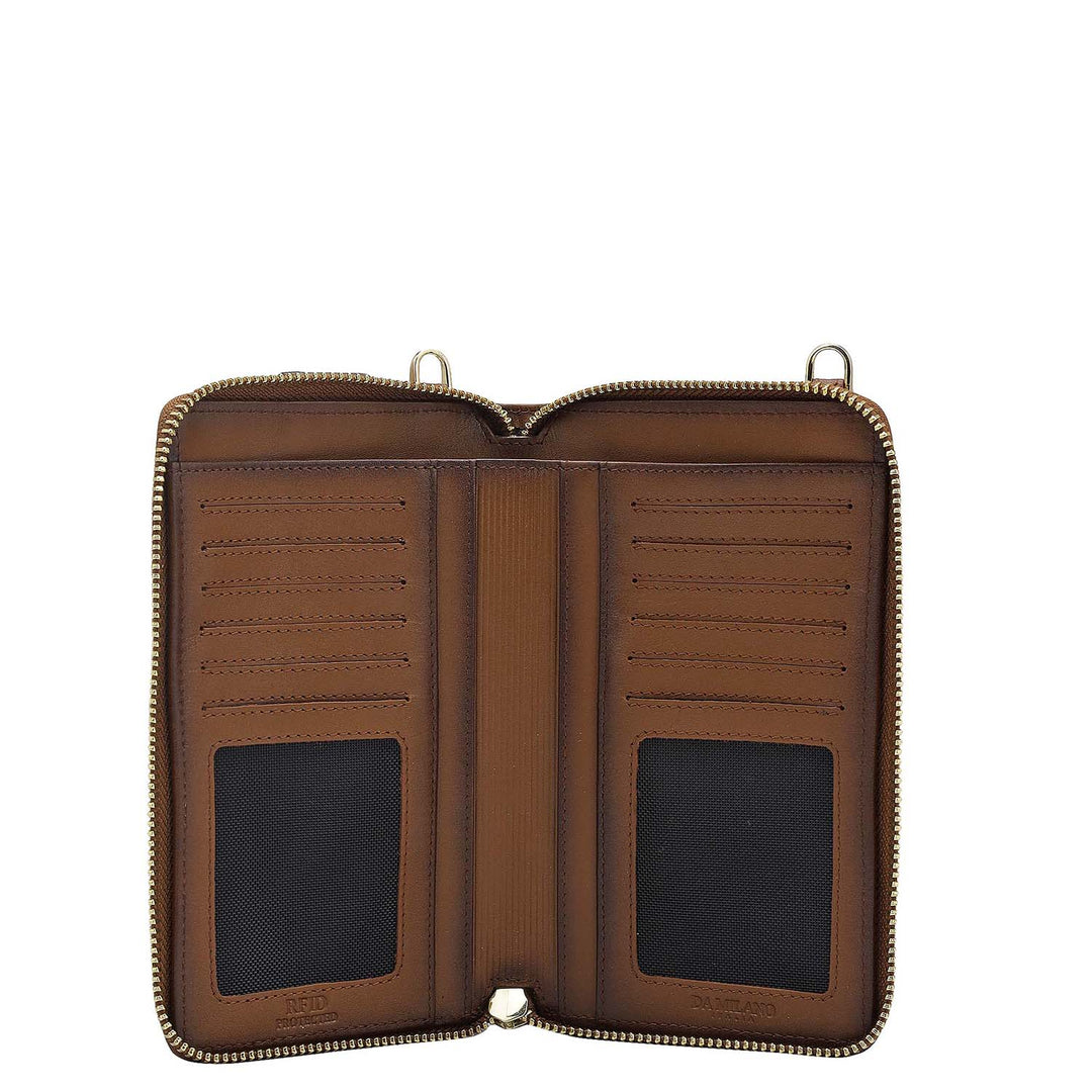 Signato Leather Crossbody - Cognac