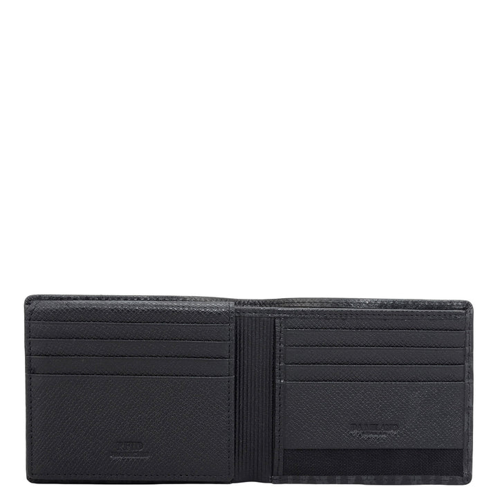 Black Bifold Leather Mens Wallet