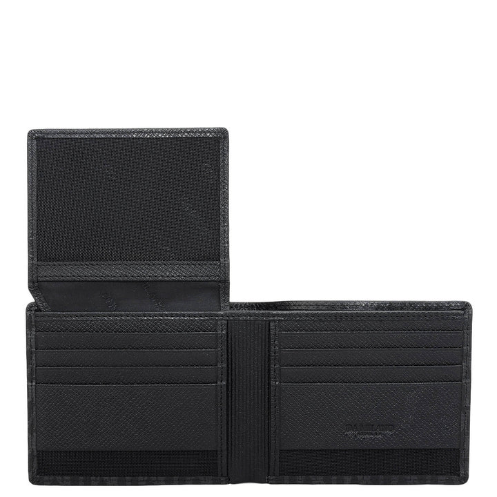 Black Bifold Leather Mens Wallet