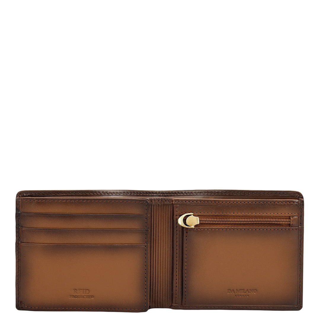 Cognac Bifold Leather Mens Wallet