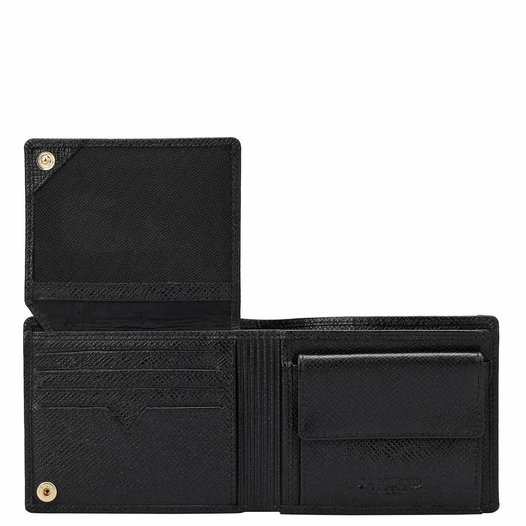 Black Bifold Leather Mens Wallet