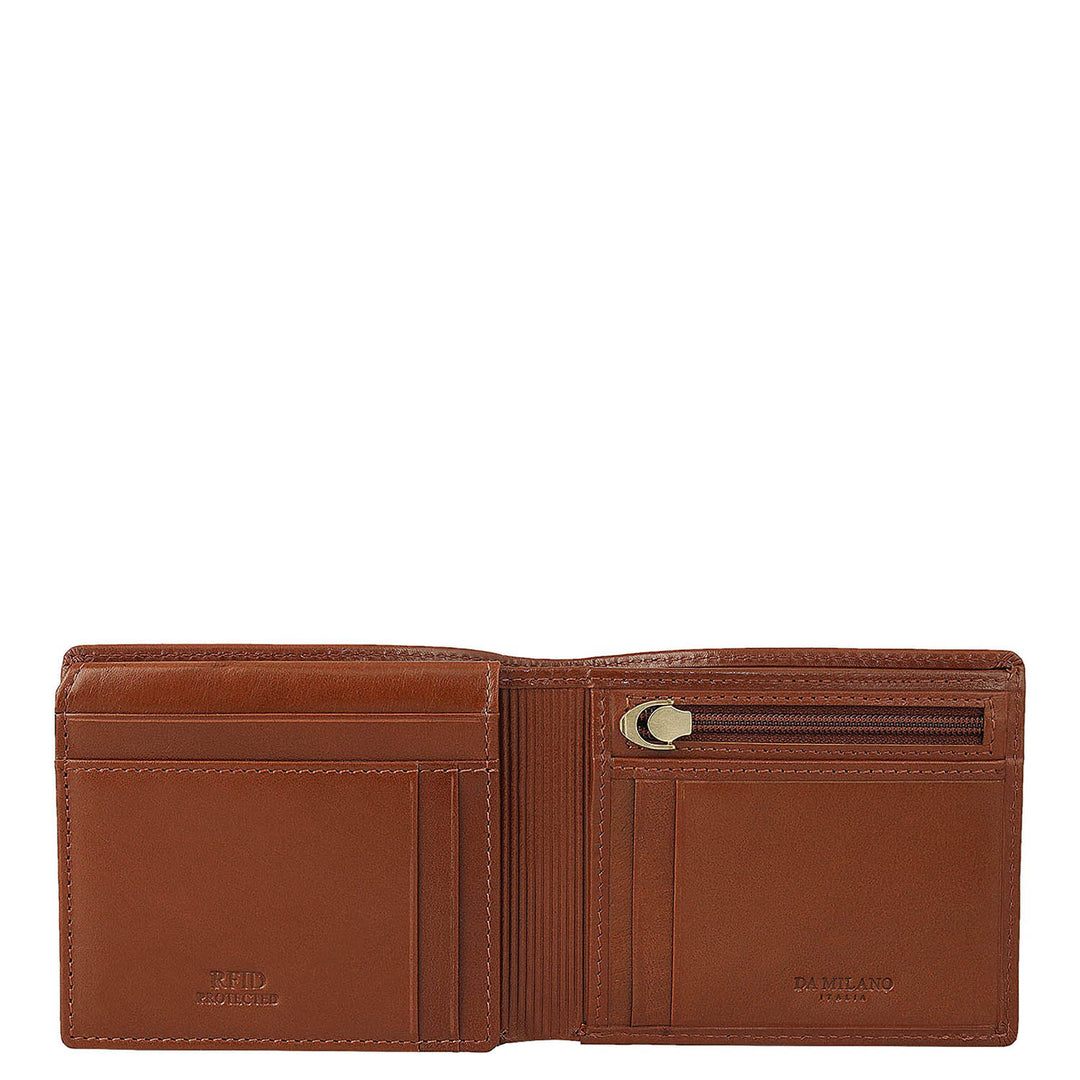 Cognac Bifold Leather Mens Wallet