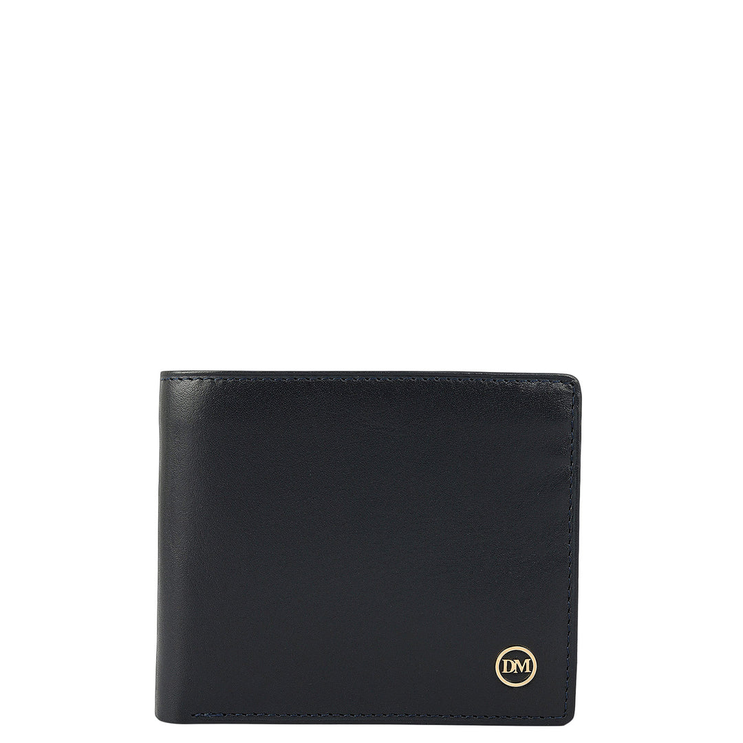 Navy Bifold Leather Mens Wallet