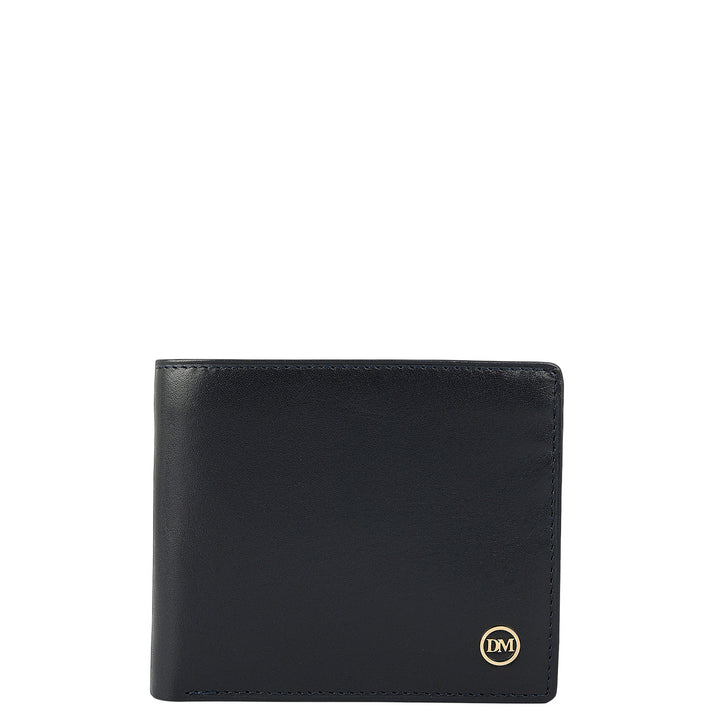 Navy Bifold Leather Mens Wallet