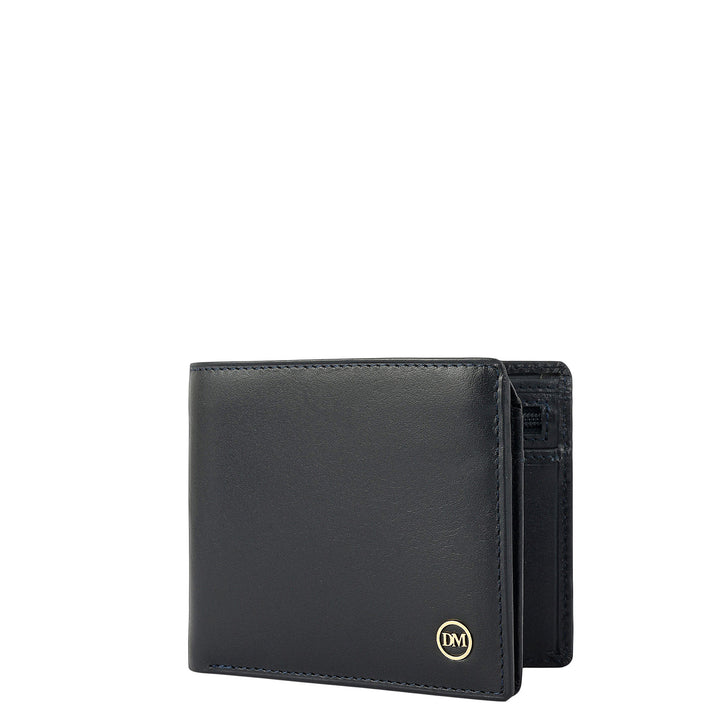 Navy Bifold Leather Mens Wallet