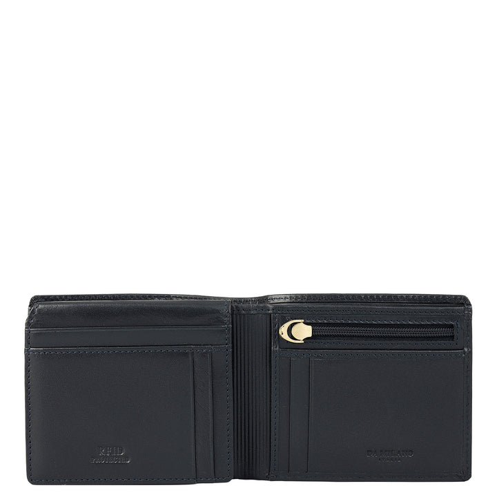 Navy Bifold Leather Mens Wallet