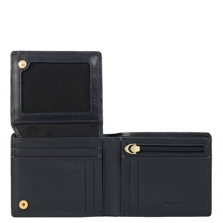 Navy Bifold Leather Mens Wallet