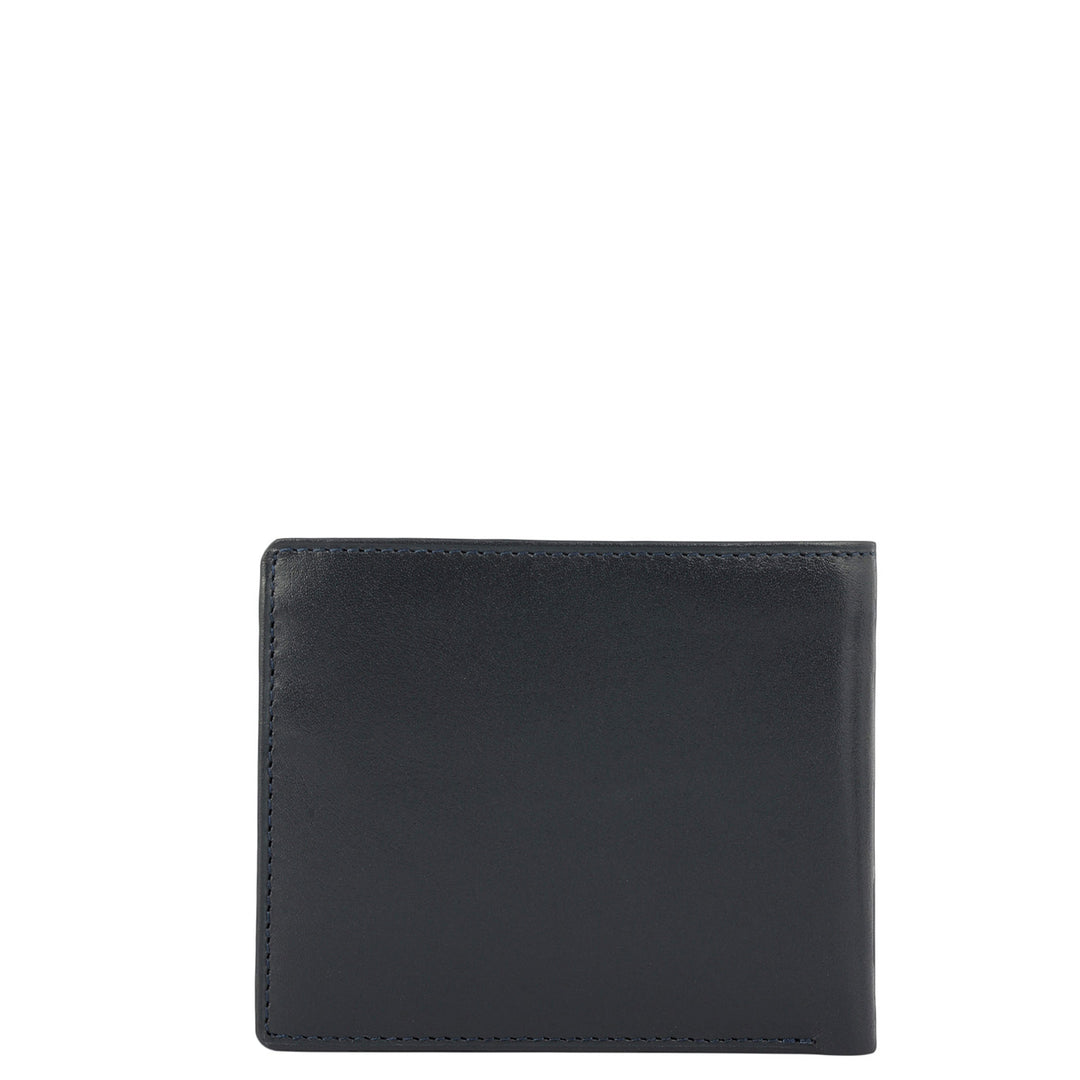 Navy Bifold Leather Mens Wallet