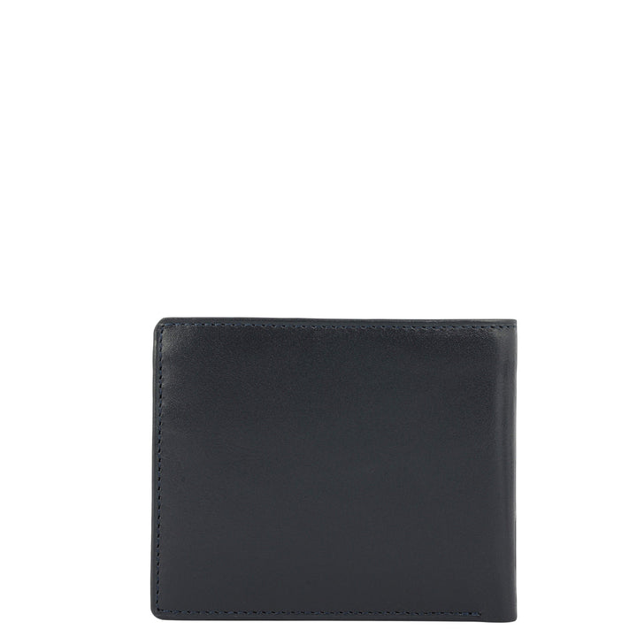 Navy Bifold Leather Mens Wallet