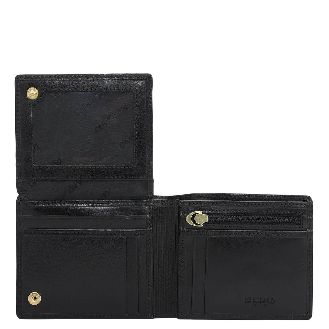 Black Bifold Leather Mens Wallet