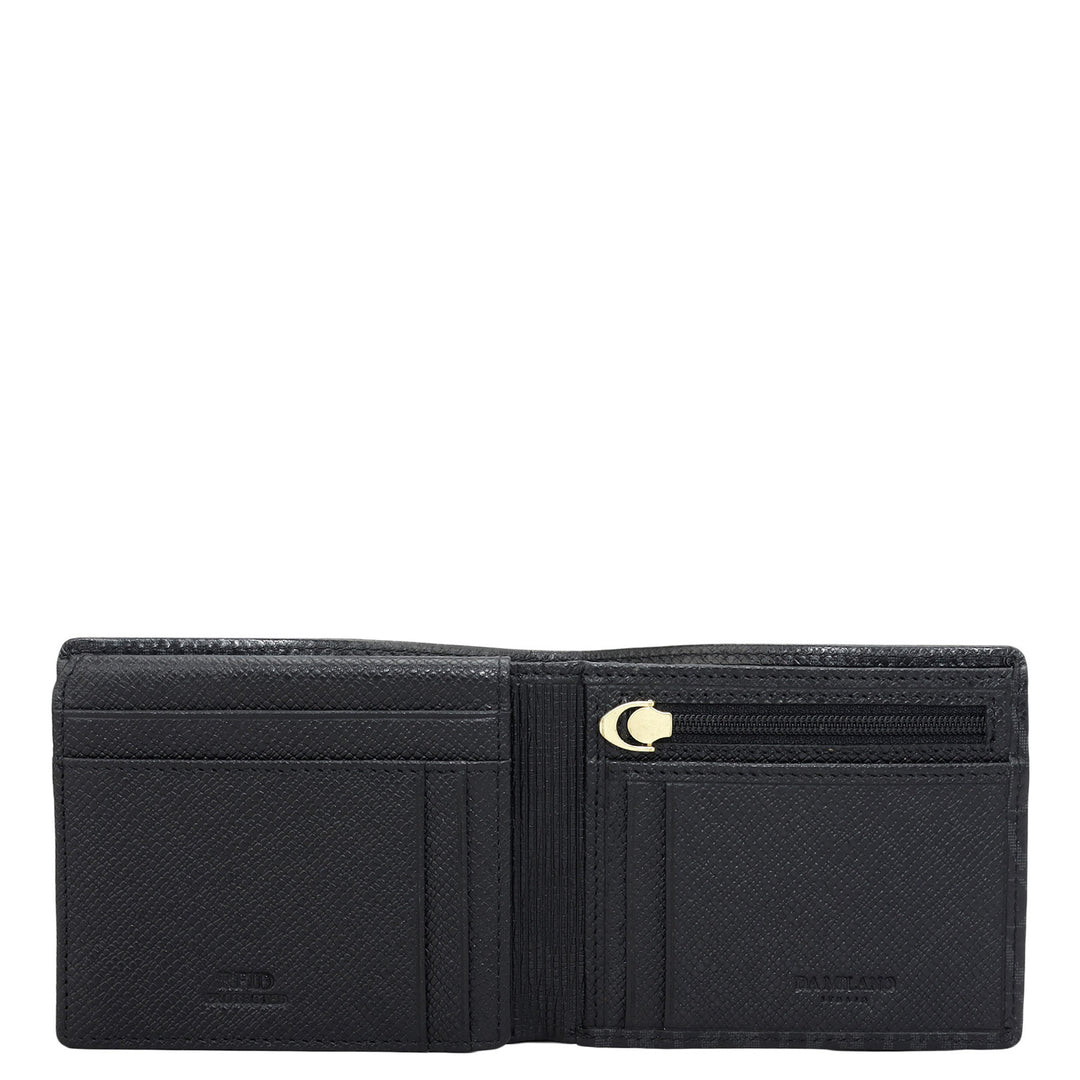 Black Bifold Leather Mens Wallet