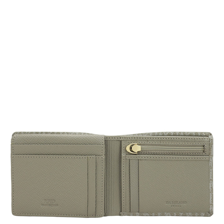 Stone Grey Bifold Leather Mens Wallet