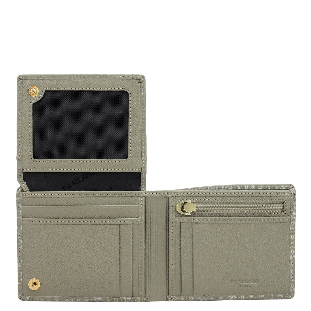 Stone Grey Bifold Leather Mens Wallet