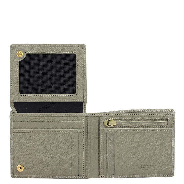 Stone Grey Bifold Leather Mens Wallet