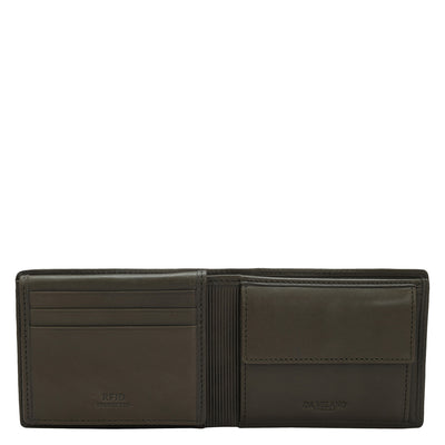 Calf Leather Mens Wallet - Olive