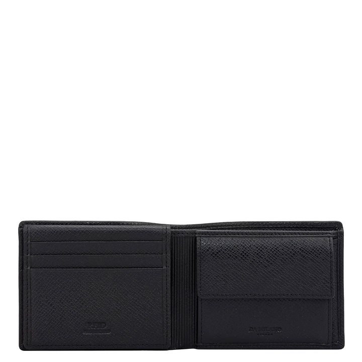 Black Bifold Leather Mens Wallet