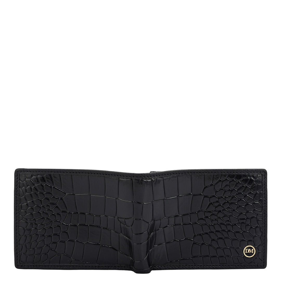 Black Bifold Leather Mens Wallet