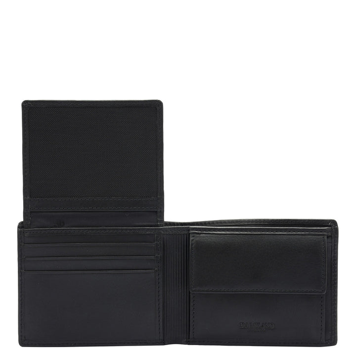 Black Bifold Leather Mens Wallet