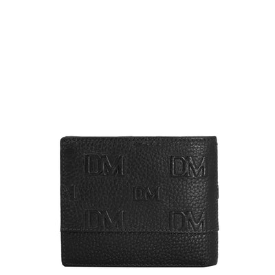 Monogram Wax Leather Mens Wallet - Black