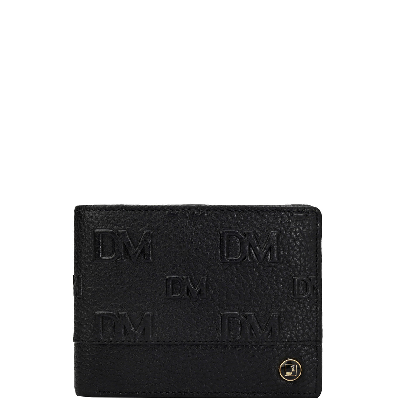 Monogram Wax Leather Mens Wallet - Black