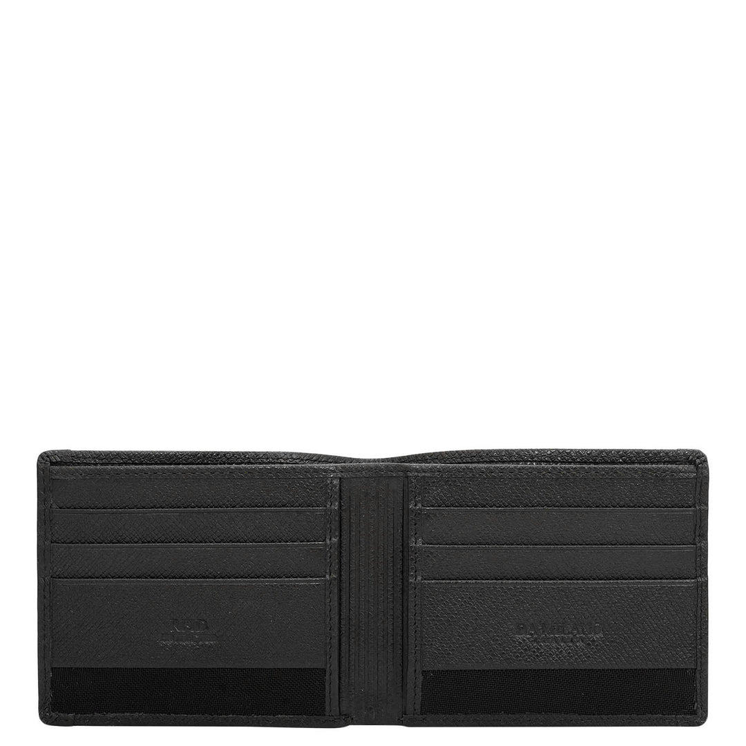Black Bifold Leather Mens Wallet