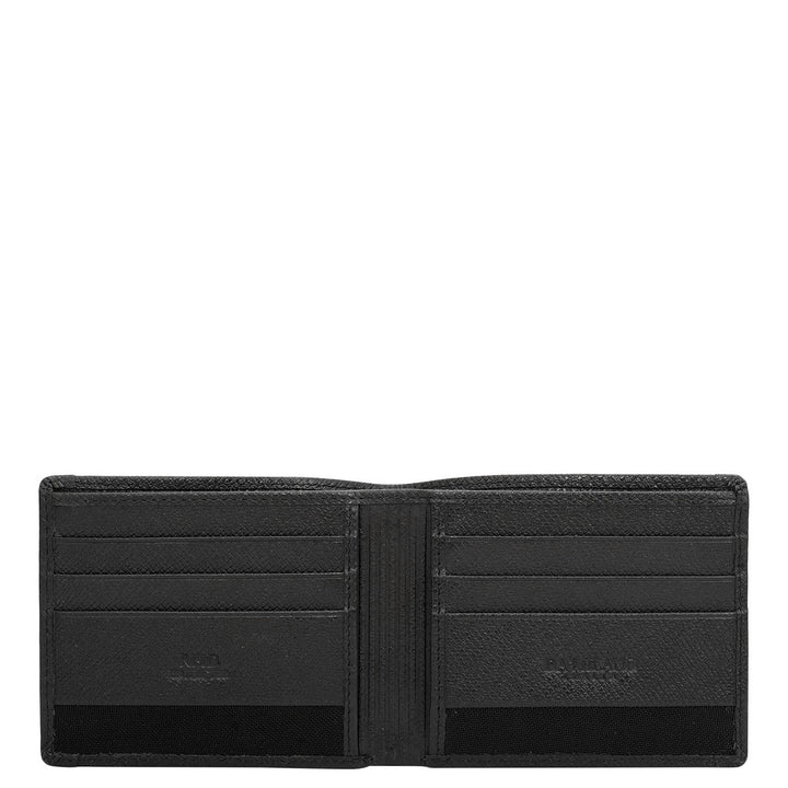 Black Bifold Leather Mens Wallet