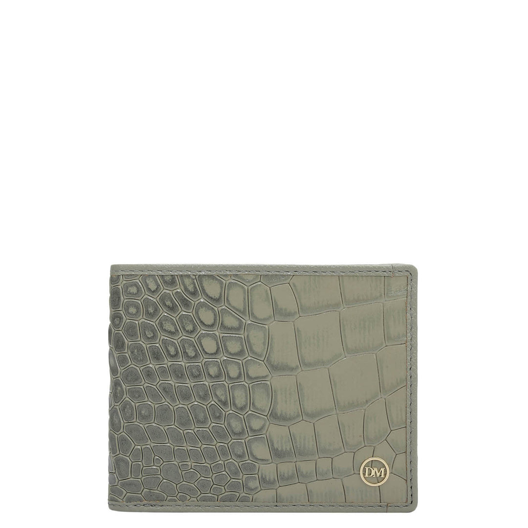 Stone Grey Bifold Leather Mens Wallet