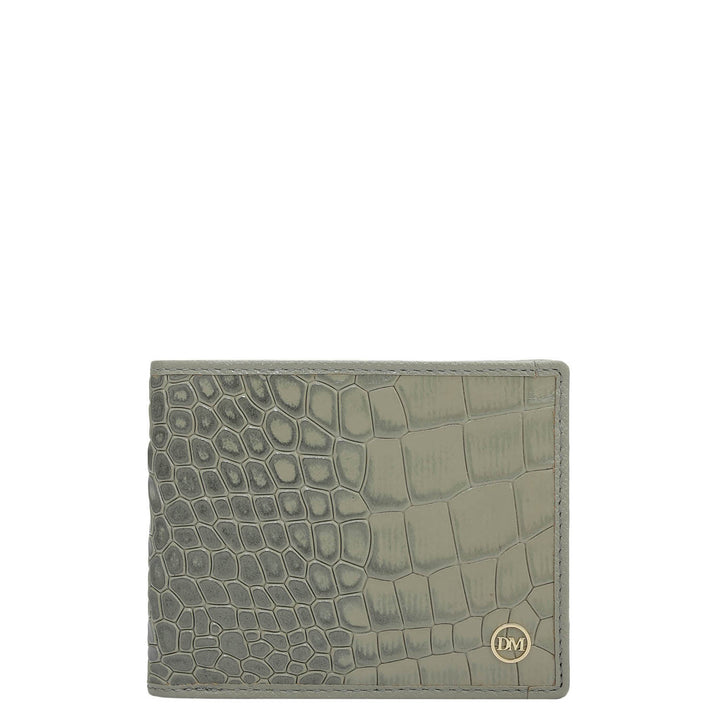 Stone Grey Bifold Leather Mens Wallet