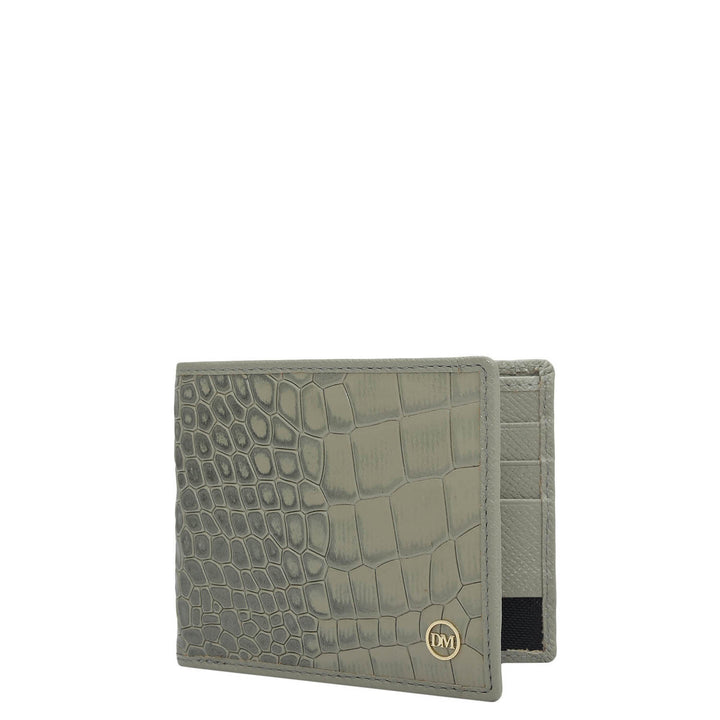 Stone Grey Bifold Leather Mens Wallet