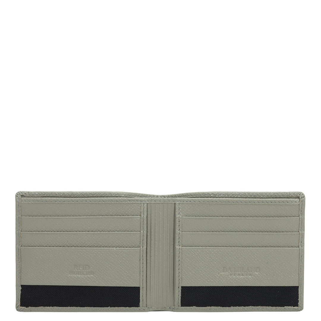 Stone Grey Bifold Leather Mens Wallet
