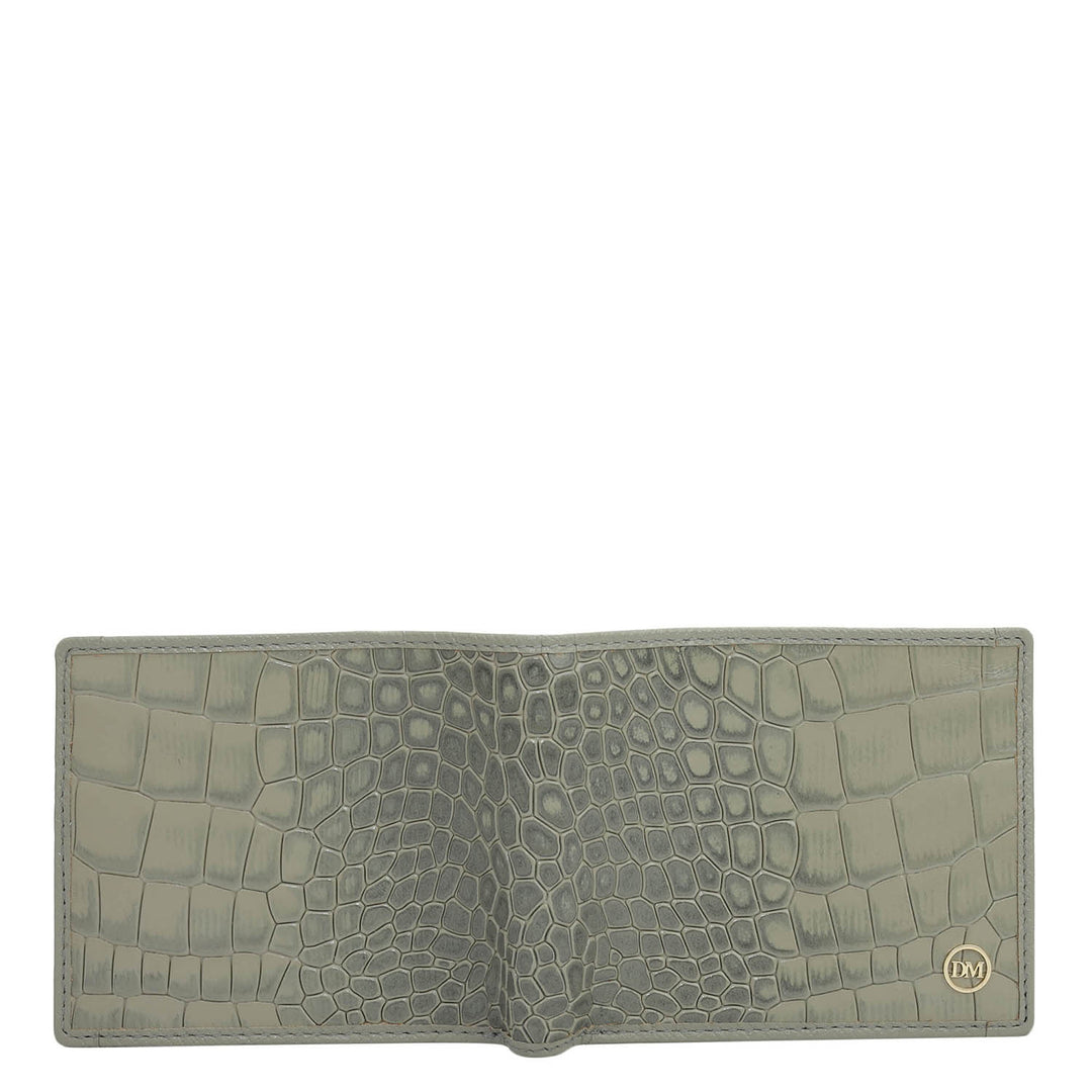 Stone Grey Bifold Leather Mens Wallet