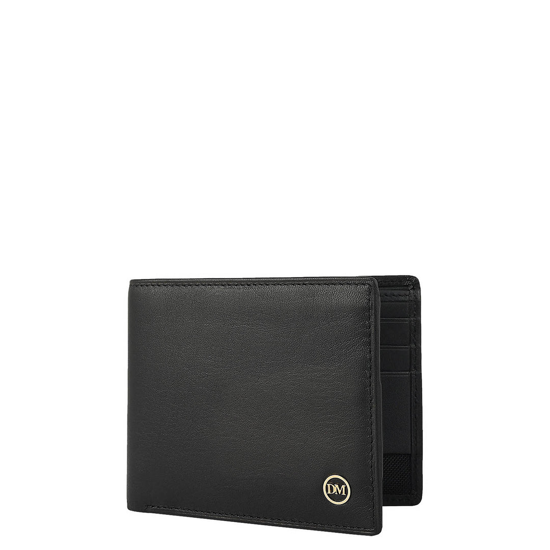 Black Bifold Leather Mens Wallet