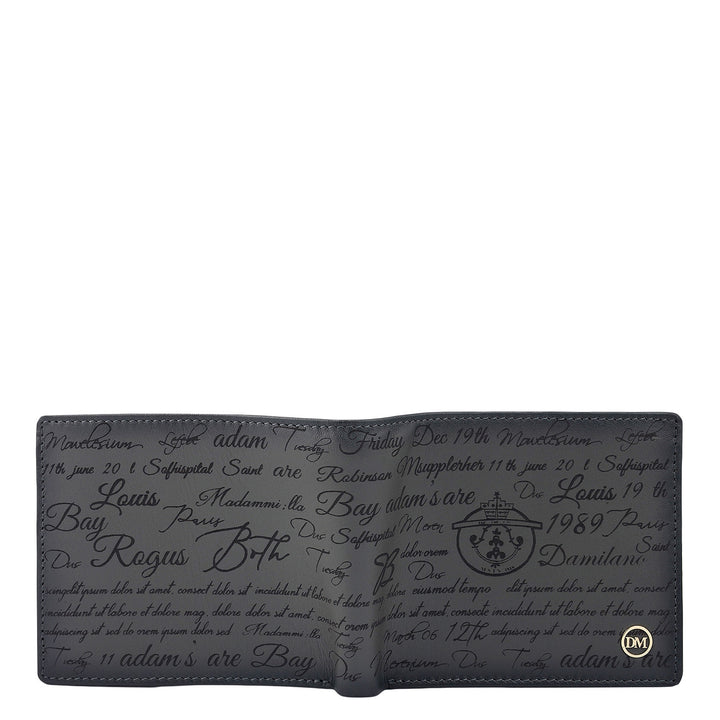 Grey Bifold Leather Mens Wallet
