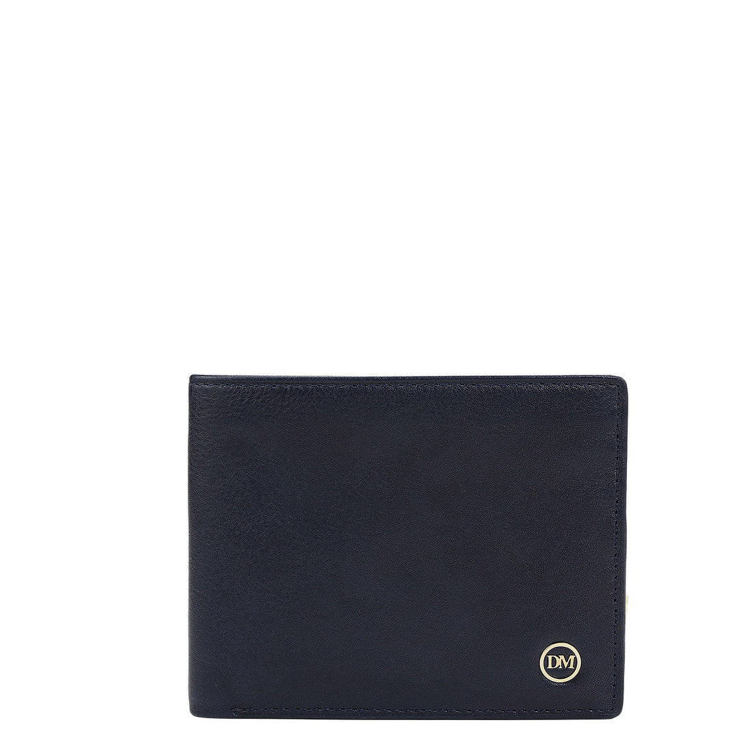 Navy Bifold Leather Mens Wallet