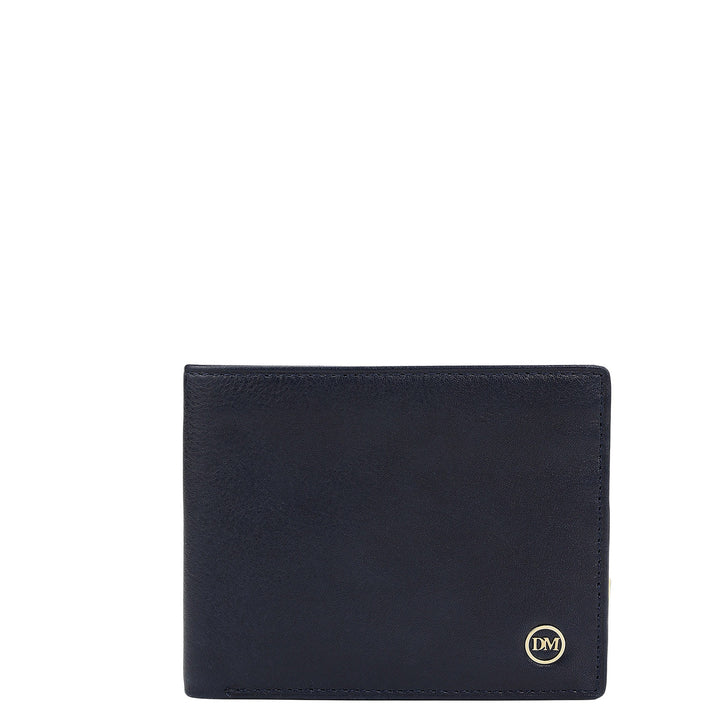 Navy Bifold Leather Mens Wallet