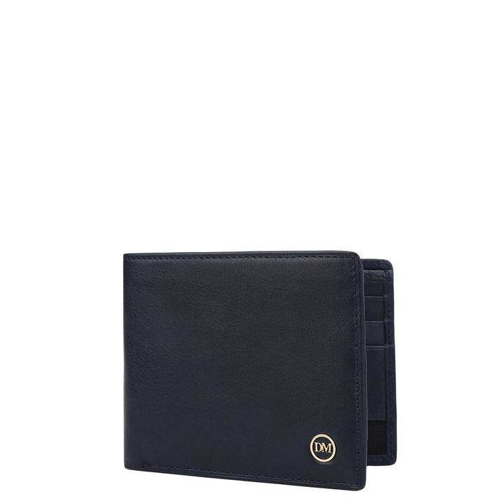Navy Bifold Leather Mens Wallet