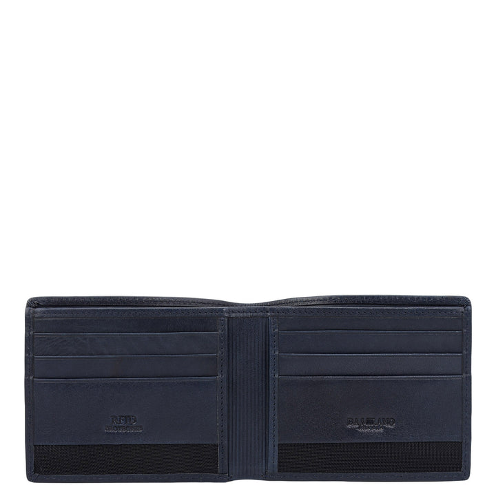 Navy Bifold Leather Mens Wallet