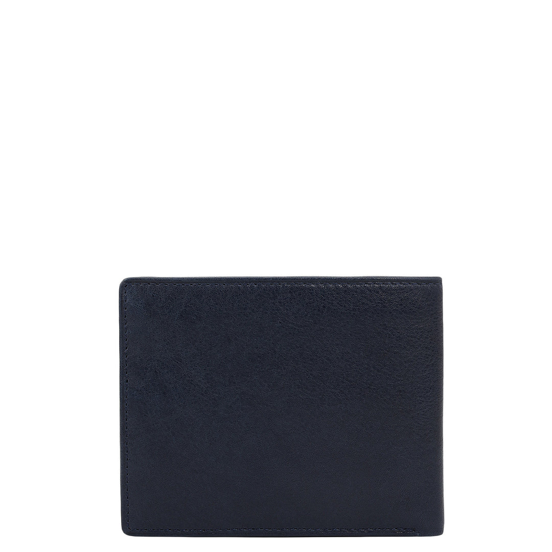 Navy Bifold Leather Mens Wallet