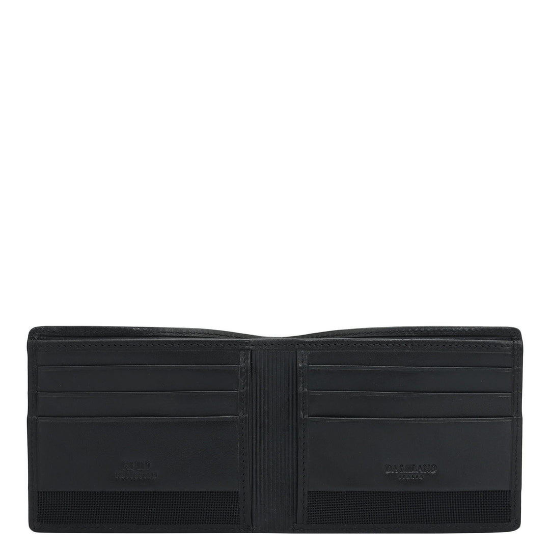 Black Bifold Leather Mens Wallet