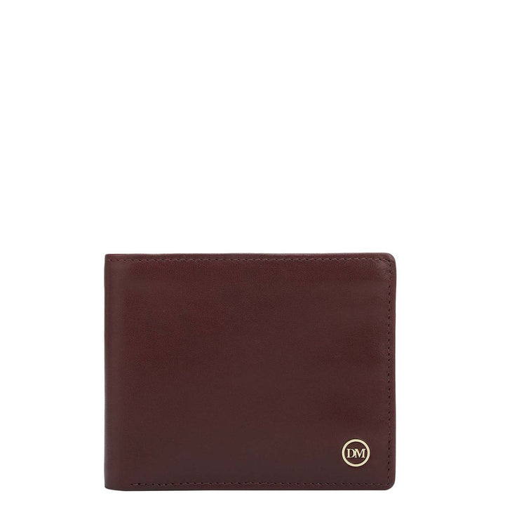Wine  Bifold Leather Mens Wallet