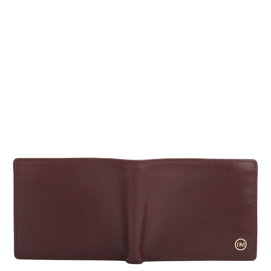 Wine  Bifold Leather Mens Wallet