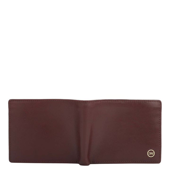 Wine  Bifold Leather Mens Wallet