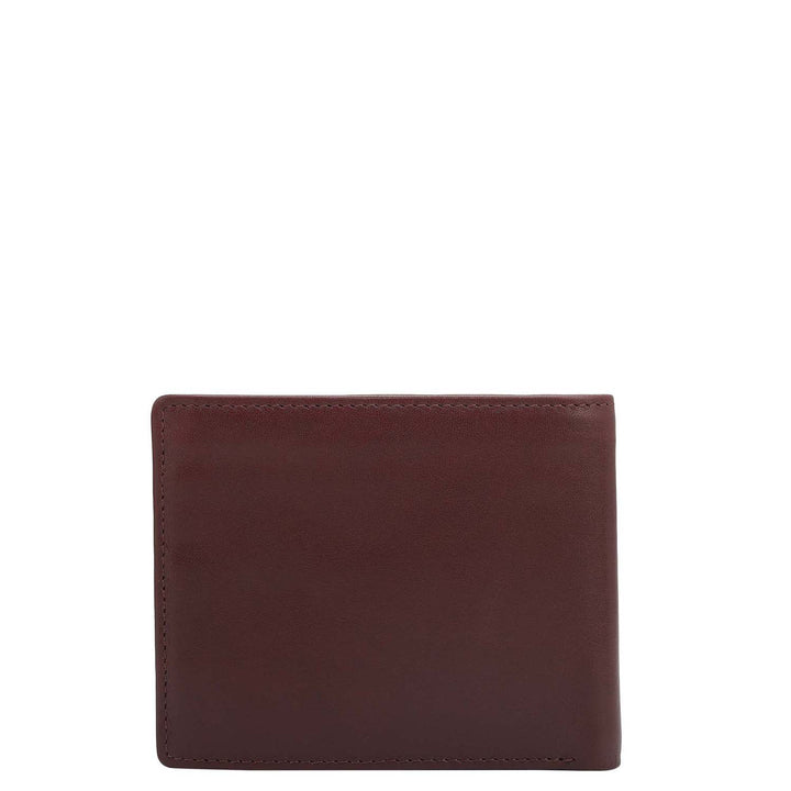Wine  Bifold Leather Mens Wallet