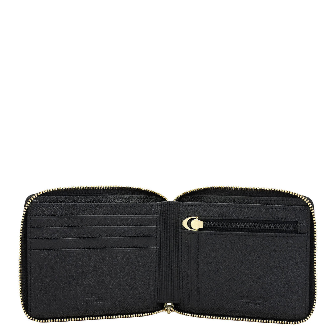 Black Bifold Leather Mens Wallet