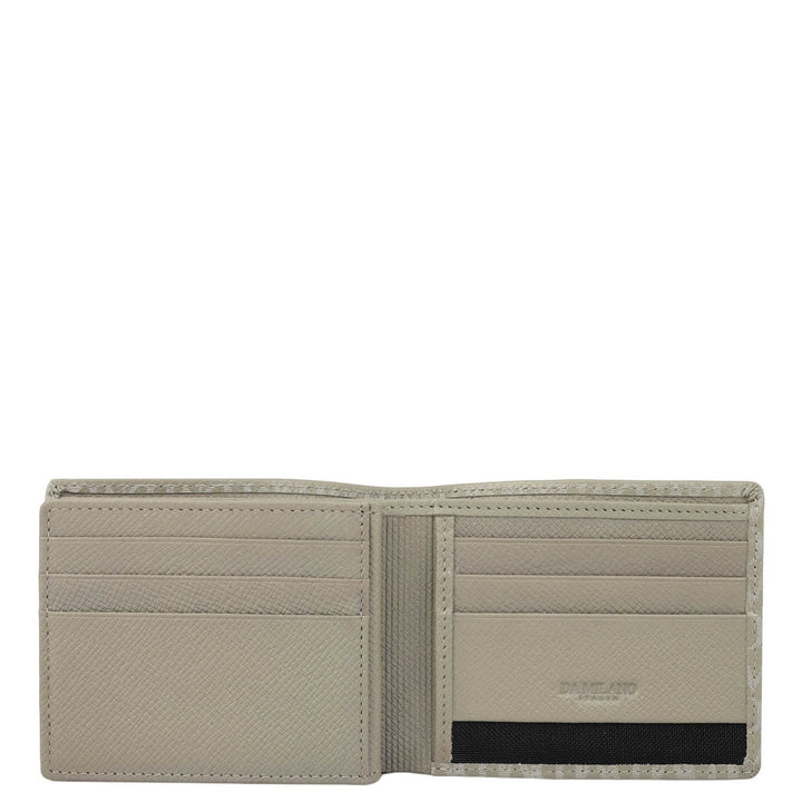 Stone Grey Bifold Leather Mens Wallet