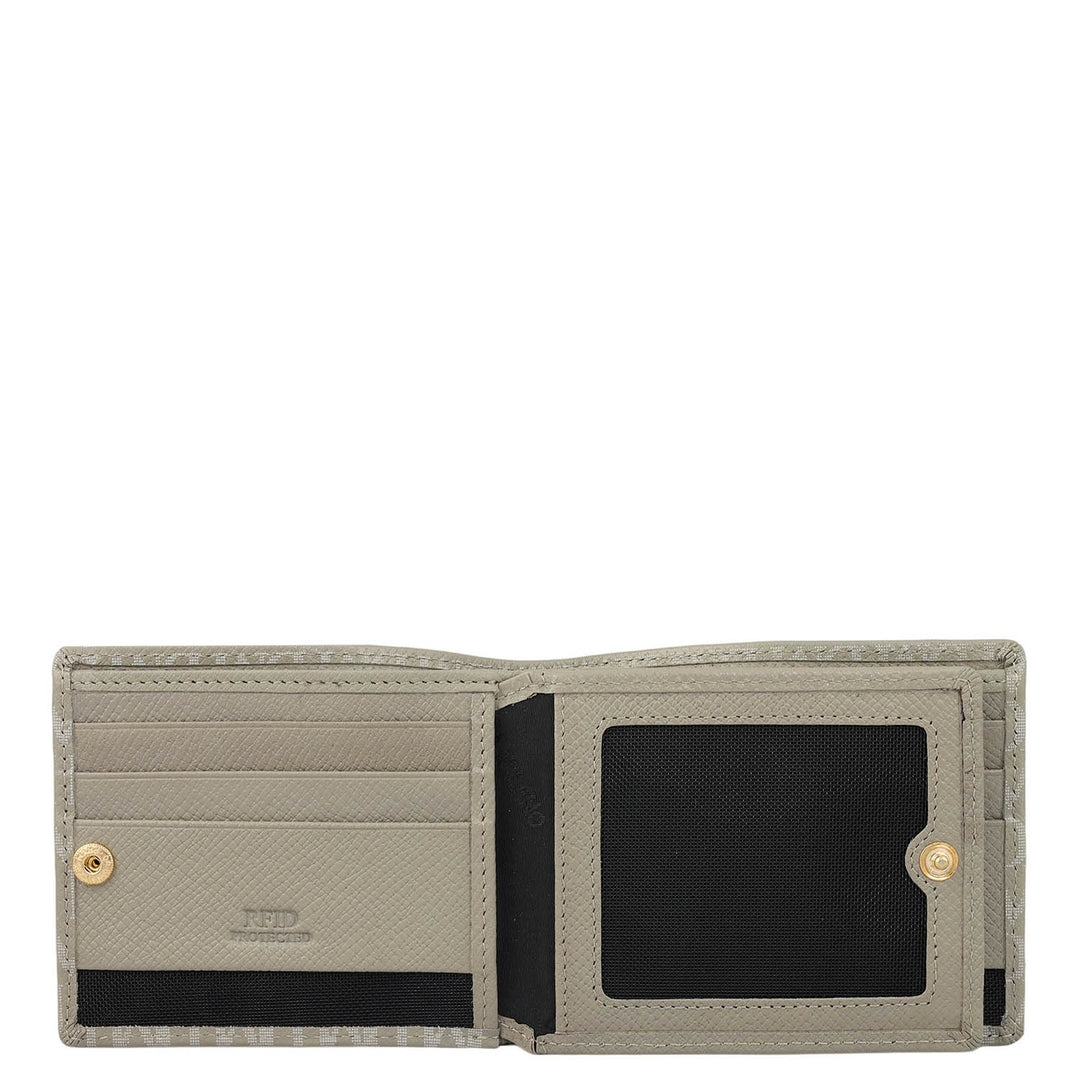 Stone Grey Bifold Leather Mens Wallet