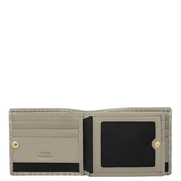 Stone Grey Bifold Leather Mens Wallet