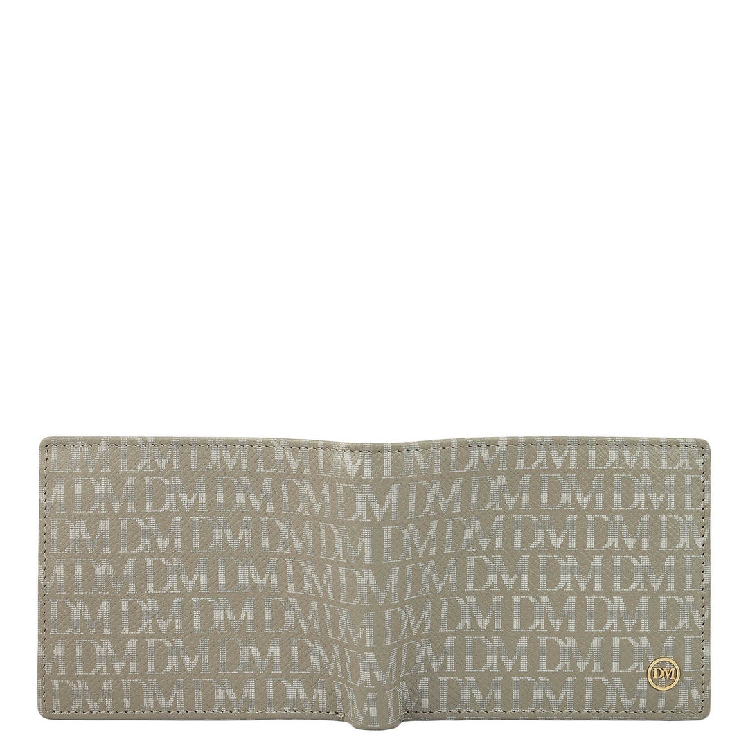 Stone Grey Bifold Leather Mens Wallet